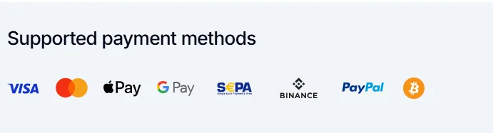 Supported Credit Cards